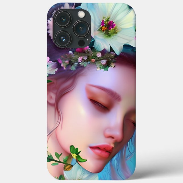 Pretty Fairy Flowers in Hair Fantasy Art   Case-Mate iPhone Case (Back)