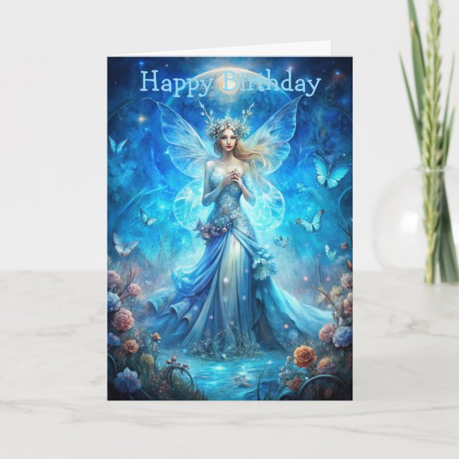 Pretty Fairy in Blue  Card (Front)