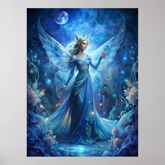 Pretty Fairy in Blue  Poster (Front)