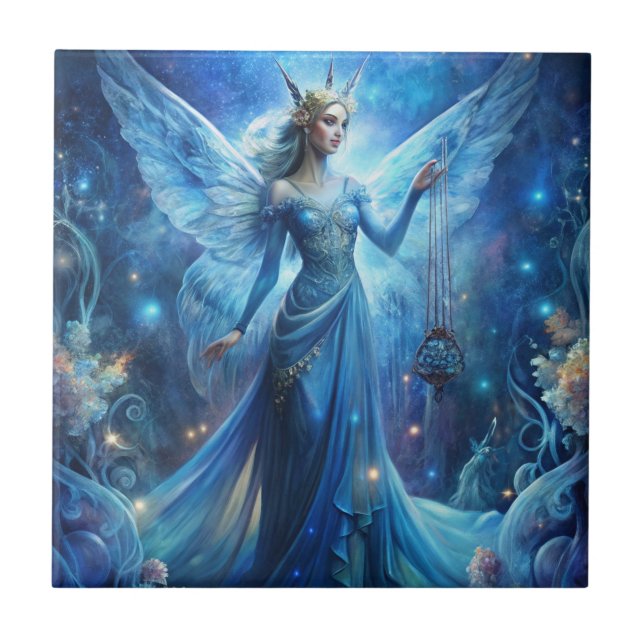 Pretty Fairy in Blue  Tile (Front)