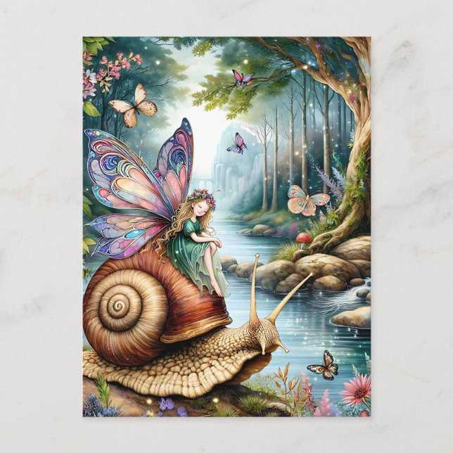 Pretty Fairy Land Magical Forest Postcard (Front)