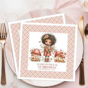 Pretty Fairy Pink Garden Magical Birthday Party Napkin