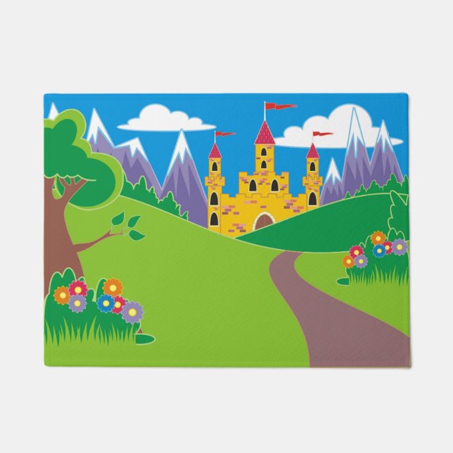 Pretty Fairy Princess Castle Doormat (Front)