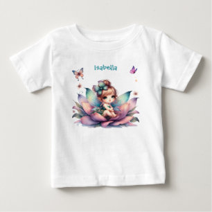 Pretty fairy sitting inside flower baby T-Shirt