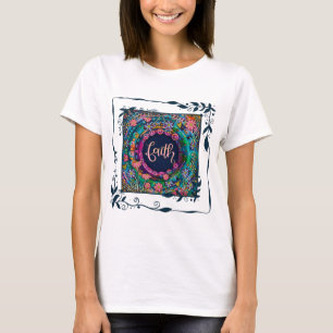 Pretty Faith Floral Leaves Inspirivity T-Shirt