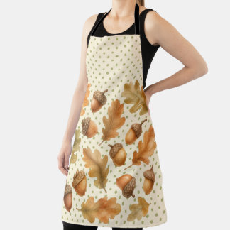 PRETTY FALL AUTUMN LEAVES AND ACORNS APRON