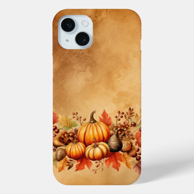 PRETTY FALL AUTUMN YELLOW & ORANGE PUMPKINS Case-Mate iPhone CASE (Back)