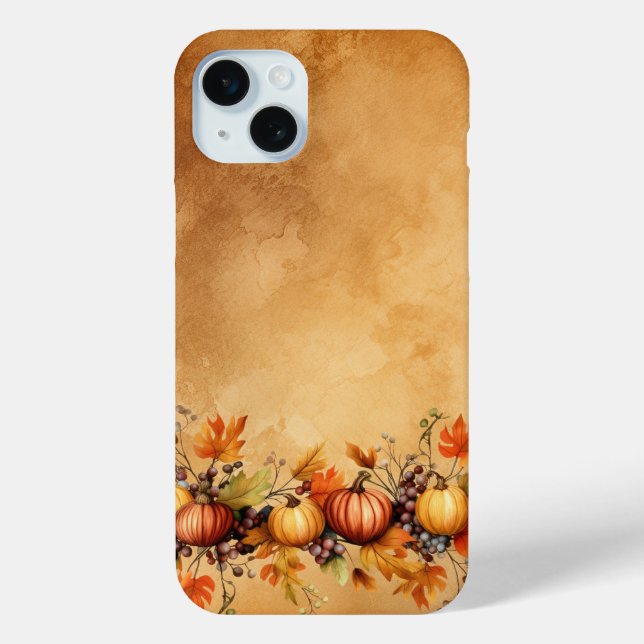 PRETTY FALL AUTUMN YELLOW & ORANGE PUMPKINS Case-Mate iPhone CASE (Back)