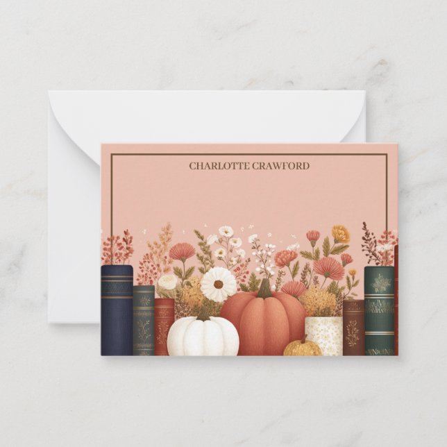 Pretty Fall Floral Bookish Card (Front)