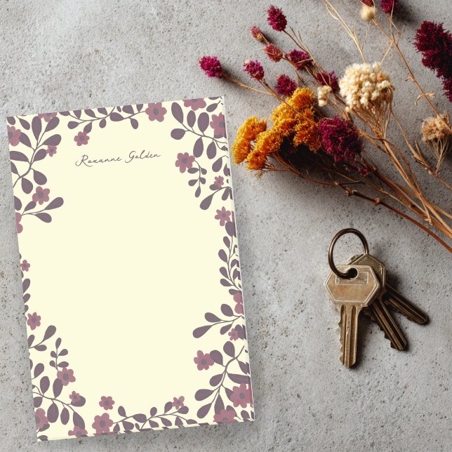 Pretty Fall Floral Frame CUSTOM NAME Notepad (Pretty Fall Floral Frame CUSTOM NAME Notepad
)