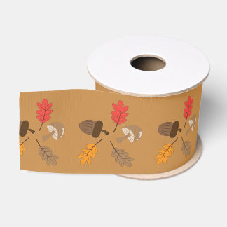 Pretty fall pattern ribbon grosgrain ribbon