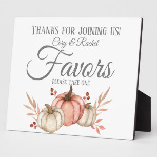 Pretty Fall Pumpkin Bouquet Favours Plaque