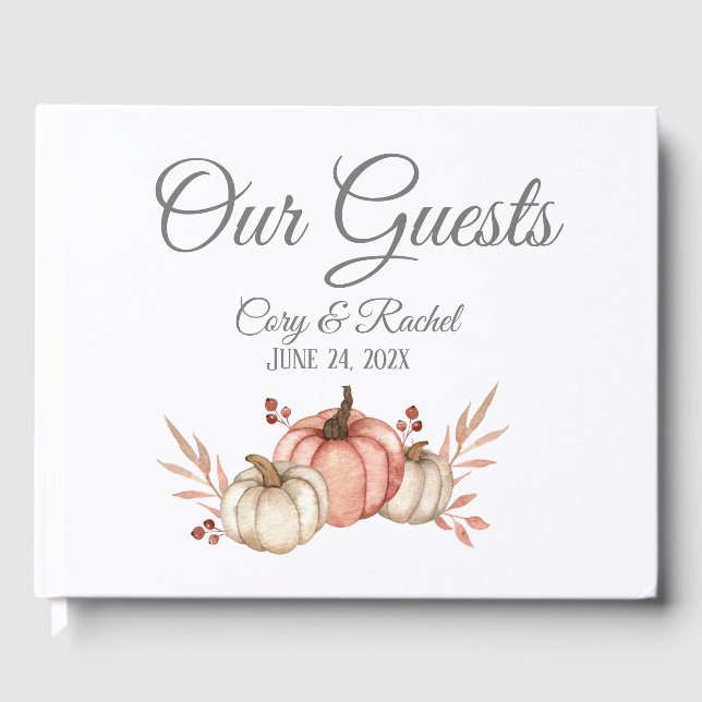 Pretty Fall Pumpkin Bouquet  Guest Book (Front)