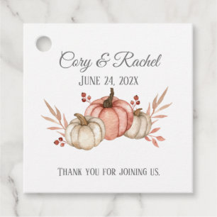 Pretty Fall Pumpkin Bouquet Wedding Classic Round Favour Tags