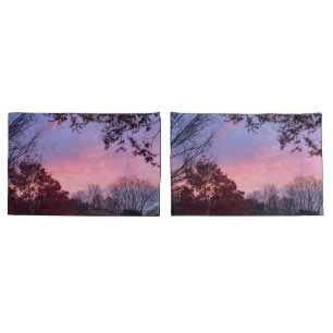 Pretty Fall Sunset Pink Blue Sky Pillowcase