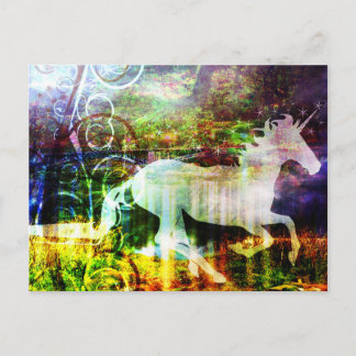 Pretty Fantasy Land Fairy Tale Unicorn Postcard