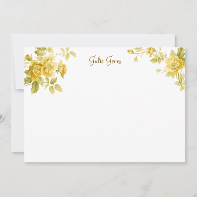 Pretty Farmhouse Golden Yellow Floral Card (Front)