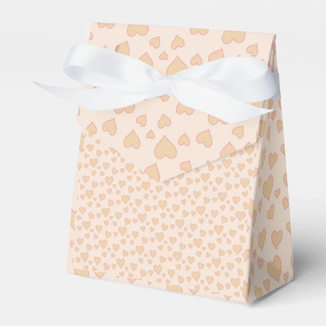 Pretty favour box - pink hearts (Front Side)