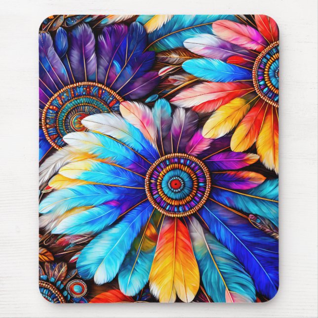 Pretty Feathers Mouse Mat (Front)
