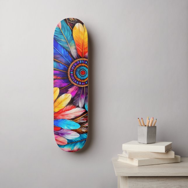 Pretty Feathers Skateboard (Wall Art)