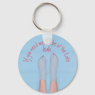 pretty feet soaking in the cool water keychain