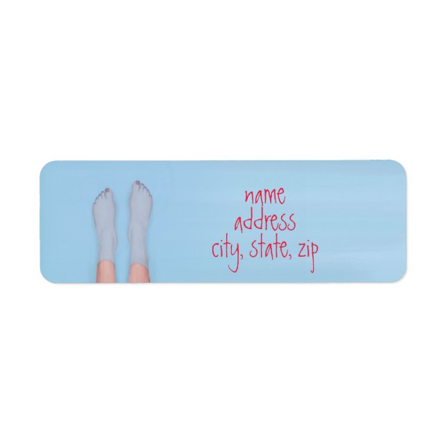 pretty feet soaking in the cool water  label (Front)