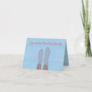 pretty feet soaking in the cool water note card
