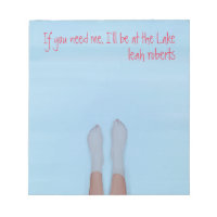 pretty feet soaking in the cool water notepad