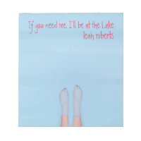 pretty feet soaking in the cool water notepad