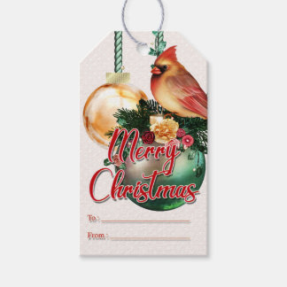 Pretty Female Cardinal Merry Christmas Gift Tags