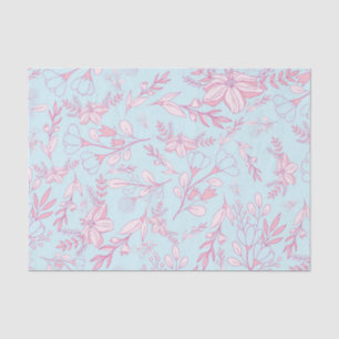 Pretty Feminine Floral Pattern Pink and Blue Tissue Paper