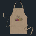 Pretty Feminine Flowers and Butterfly Personalised Standard Apron<br><div class="desc">Pretty floral design with blue butterfly and cute personalisation.</div>