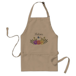 Pretty Feminine Flowers and Butterfly Personalised Standard Apron