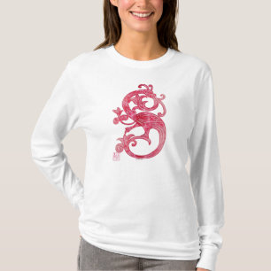 Pretty Feminine Mediaeval Pink Fantasy Dragon T-Shirt