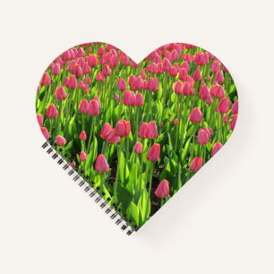 Pretty Field of Pink Tulips Notebook