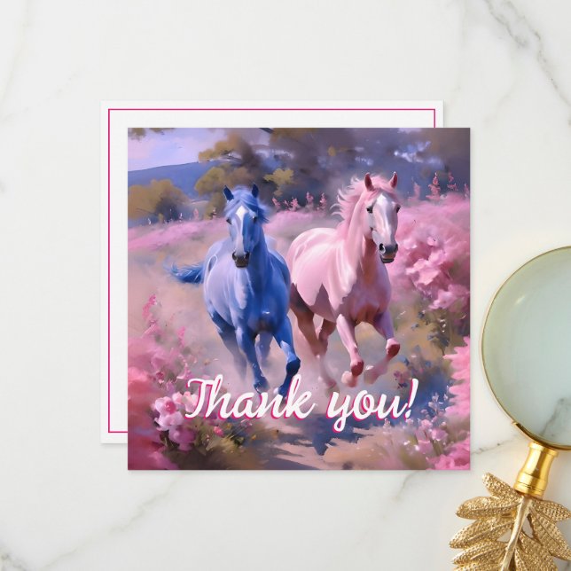 Pretty Filly Or Colt   Thank You Card (Front/Back In Situ)