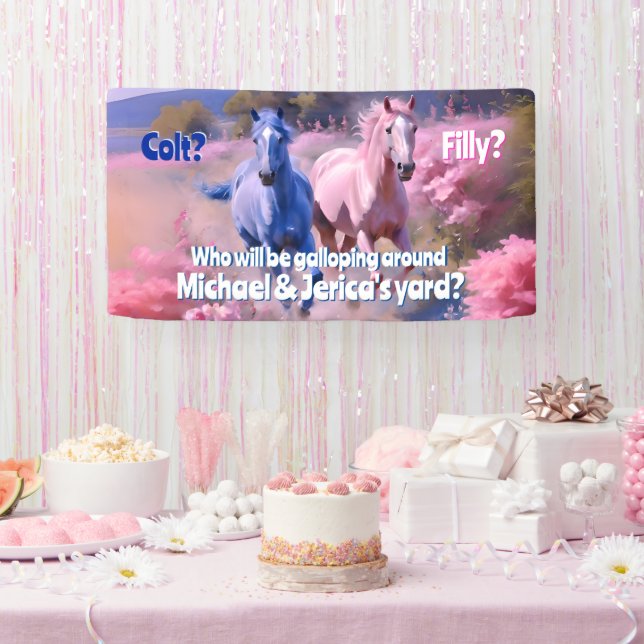 Pretty Filly Or Colt Western Style  Banner (Party)