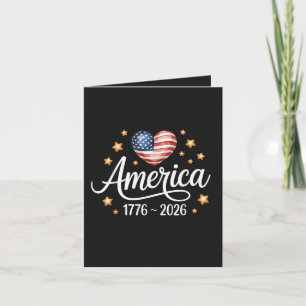 Pretty Flag Heart 1776-2026 July 4th 250th  Holiday Card
