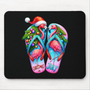 Pretty Flamingo Flip Flops Tropical Summer Christm Mouse Mat