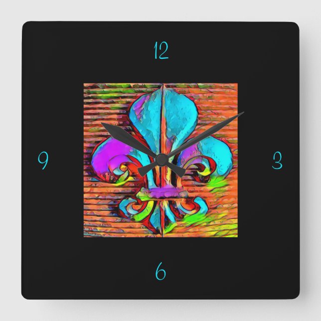 Pretty Fleur De Lis Design Wall Clock (Front)