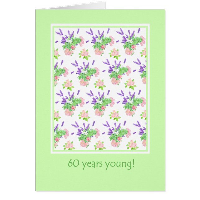 Pretty Floral 60th Birthday Greeting (Front)