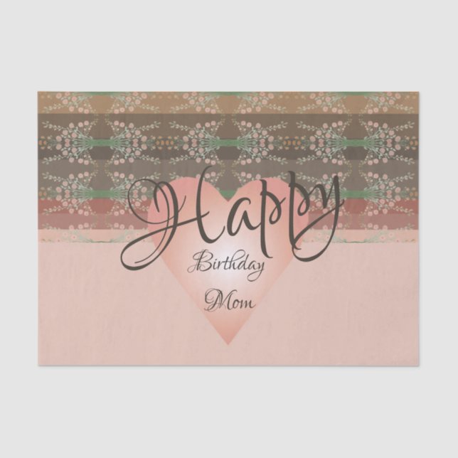 Pretty Floral Accented With Stripe Tissue Paper (Front)