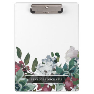 Pretty Floral and Name Clipboard
