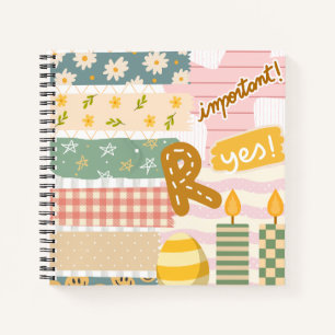 Pretty floral and patterned tapes girly collage notebook