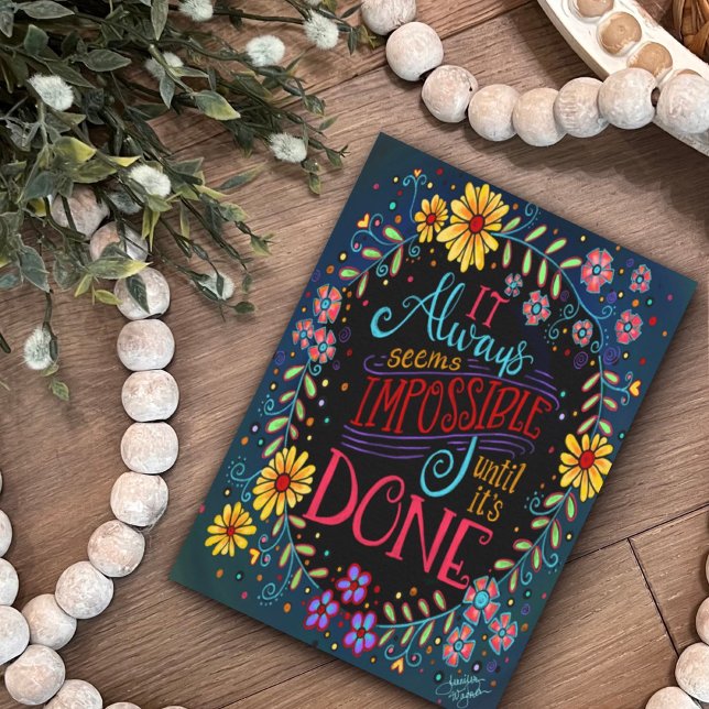 Pretty Floral Anything is Possible Inspiring Quote Card (Creator Uploaded)