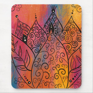 Pretty Floral Art Mouse Mat