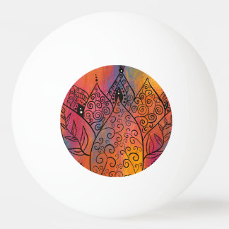 Pretty Floral Art Ping Pong Ball