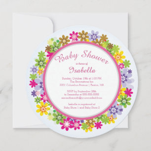 Pretty Floral Baby Shower Invitations