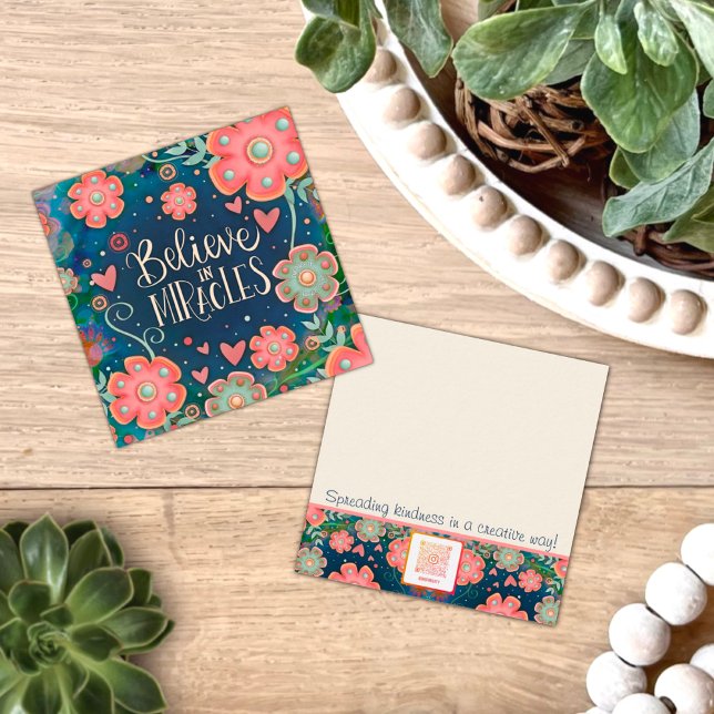 Pretty Floral Believe in Miracles Kindness Cards (Pretty floral Believe in miracles, Inspirivity kindness cards. Perfect for random acts of kindness.)