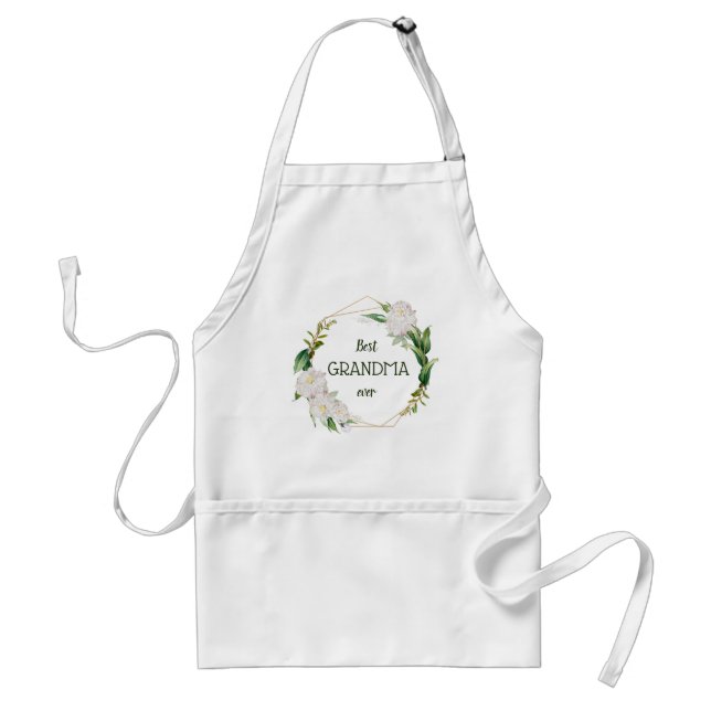 Pretty Floral Best Grandma Ever Standard Apron (Front)